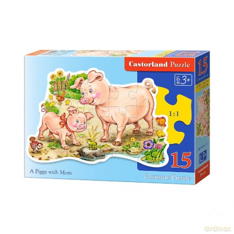 CASTOR 15 EL. Świnka z mamą [PUZZLE]