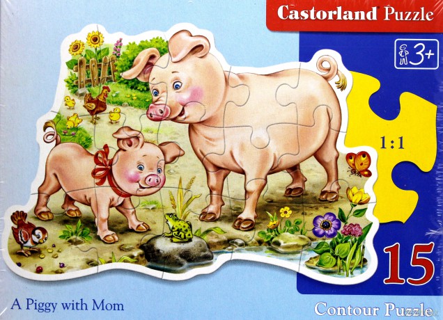 CASTOR 15 EL. Świnka z mamą [PUZZLE]