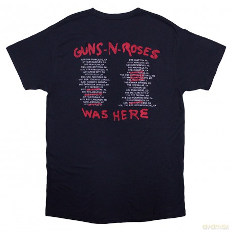 Guns n Roses: Guns N' Roses Unisex T-Shirt: Was Here (Navy Blue) (Back Print) (Large)