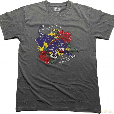 Guns n Roses: Guns N' Roses Unisex T-Shirt: Welcome to the Jungle (Grey) (Embellished) (Small)