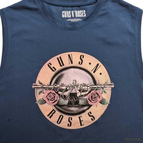 Guns n Roses: Guns N' Roses Unisex Tank T-Shirt: Classic Logo (Denim Blue) (Medium)