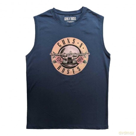 Guns n Roses: Guns N' Roses Unisex Tank T-Shirt: Classic Logo (Denim Blue) (X-Large)