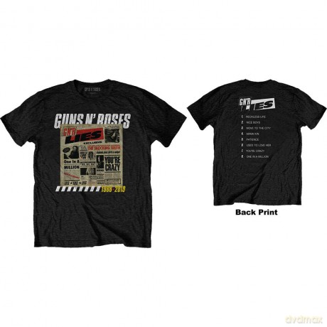 Guns N' Roses: Unisex Tee: Lies Track List (Back Print) (XX-Large)