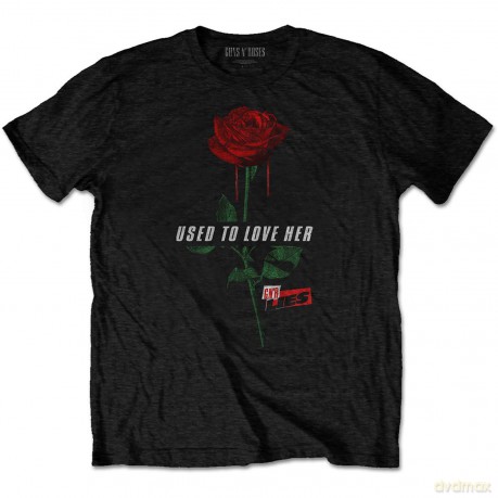 Guns N' Roses: Unisex Tee: Used to Love Her Rose (Large)