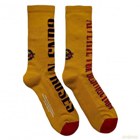Guns n Roses: Guns N' Roses Unisex Terry Socks: Appetite For Destruction (Yellow) (UK Size 4 - 7)