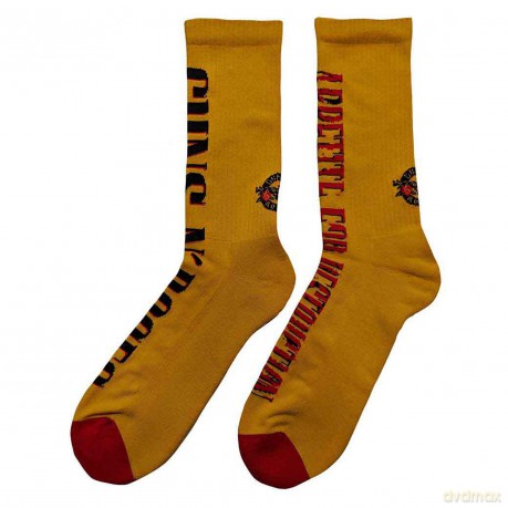 Guns n Roses: Guns N' Roses Unisex Terry Socks: Appetite For Destruction (Yellow) (UK Size 4 - 7)