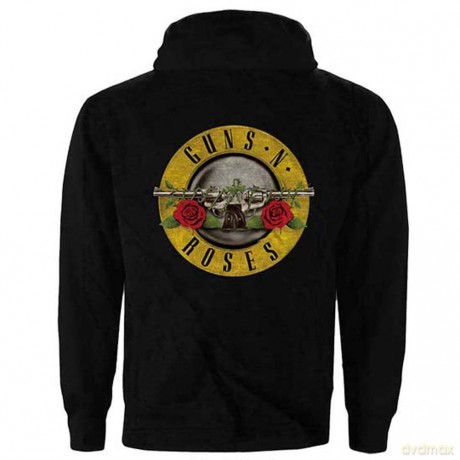 Guns N' Roses: Unisex Zipped Hoodie: Classic Logo (Back Print) (Large)