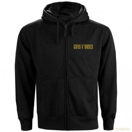 Guns N' Roses: Unisex Zipped Hoodie: Classic Logo (Back Print) (Small)