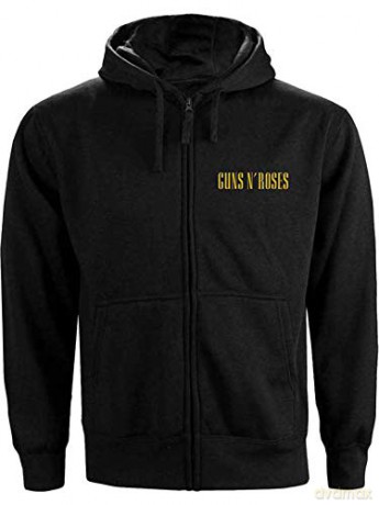 Guns N' Roses: Unisex Zipped Hoodie: Classic Logo (Back Print) (Small)