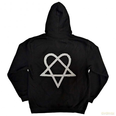 Him: HIM Unisex Pullover Hoodie: Logo (Black) (Back Print) (Medium)