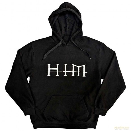 Him: HIM Unisex Pullover Hoodie: Logo (Black) (Back Print) (XX-Large)