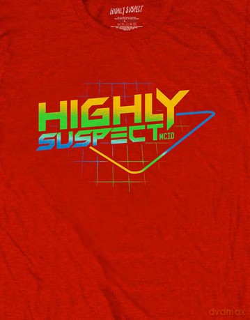 Highly Suspect: Unisex T-Shirt: Gradient Type (Red) (Large)