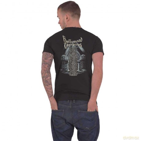 Hollywood Vampires: Unisex T-Shirt: Graveyard (Black) (Back Print) (Small)