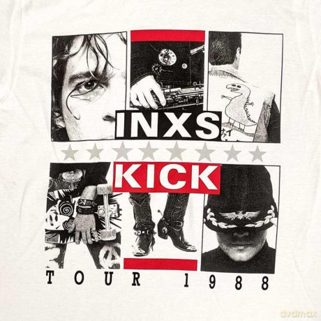 Inxs: INXS Unisex T-Shirt: KICK Tour (White) (Medium)