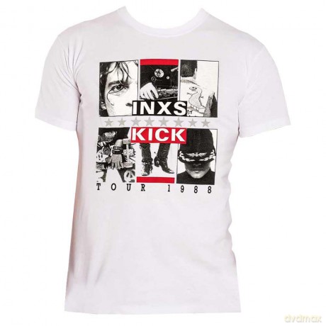 Inxs: INXS Unisex T-Shirt: KICK Tour (White) (X-Large)