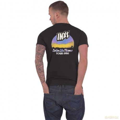 Inxs: INXS Unisex T-Shirt: Listen Like Thieves Tour (Black) (Back Print) (Small)