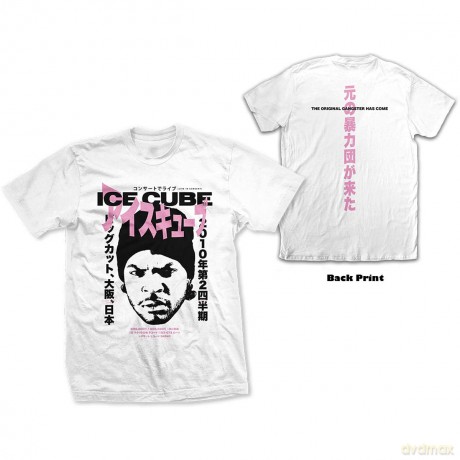 Ice Cube: Unisex T-Shirt: Beanie Kanji (White) (Back Print) (Medium)