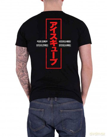 Ice Cube: Unisex T-Shirt: Kanji Peace Sign (Black) (Back Print) (Large)