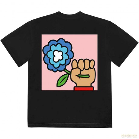 Idles: Unisex T-Shirt: Cartoon Flower (Black) (Back Print) (Large)