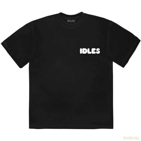 Idles: Unisex T-Shirt: Cartoon Flower (Black) (Back Print) (Medium)
