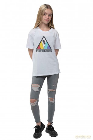 Imagine Dragons: Kids T-Shirt: Triangle Logo (White) (3-4 Years)