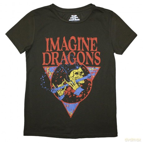 Imagine Dragons: Ladies T-Shirt: Skeleton Flute (Green) (Small)