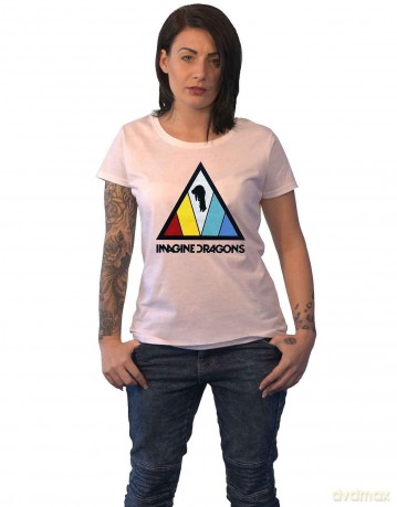 Imagine Dragons: Ladies T-Shirt: Triangle Logo (White) (XX-Large)