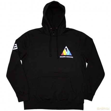 Imagine Dragons: Unisex Pullover Hoodie: Triangle (Black) (Back & Sleeve Print) (Large)