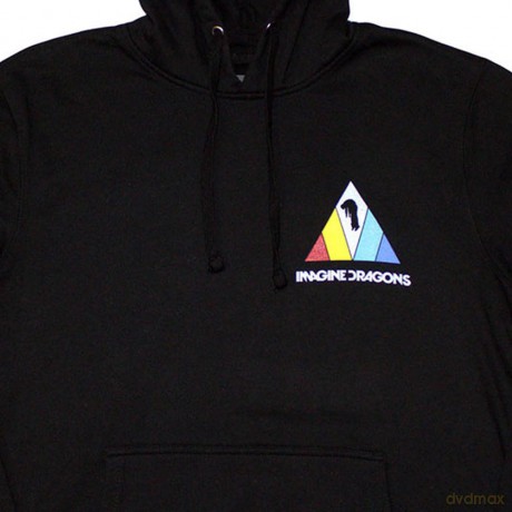 Imagine Dragons: Unisex Pullover Hoodie: Triangle (Black) (Back & Sleeve Print) (Large)