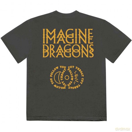 Imagine Dragons: Unisex T-Shirt: Cutthroat Symbols (Charcoal Grey) (Back Print) (Large)