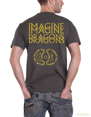 Imagine Dragons: Unisex T-Shirt: Cutthroat Symbols (Charcoal Grey) (Back Print) (XX-Large)