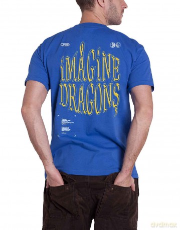Imagine Dragons: Unisex T-Shirt: Lyrics (Blue) (Back Print) (Medium)