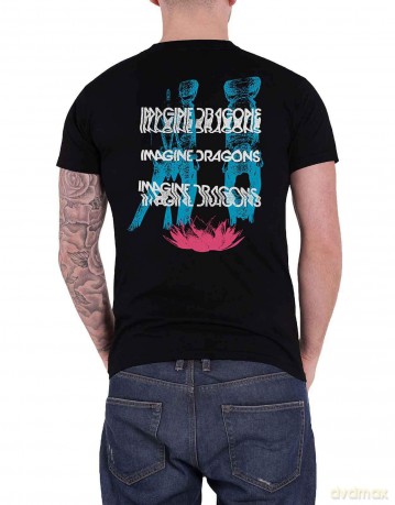 Imagine Dragons: Unisex T-Shirt: Man Glitch (Black) (Back Print) (Medium)