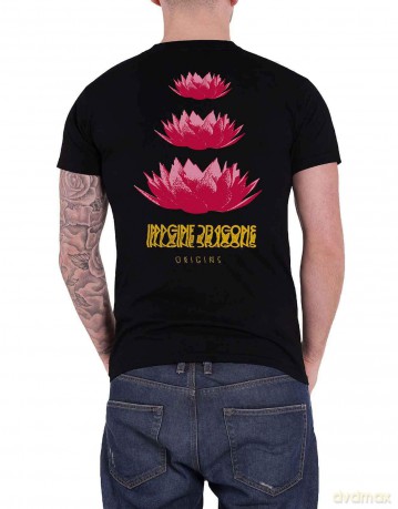 Imagine Dragons: Unisex T-Shirt: Origins Lotus (Black) (Back Print) (Large)