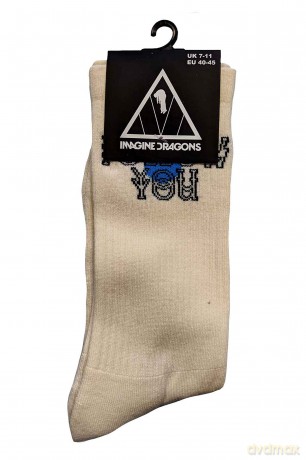 Imagine Dragons: Unisex Terry Socks: Follow You (White) (UK Size 7 - 11)