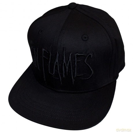In Flames: Unisex Snapback Cap: Black Logo (Black) (Back Print)