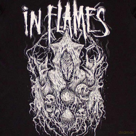 In Flames: Unisex T-Shirt: Buried in Time (Black) (Back Print) (Medium)
