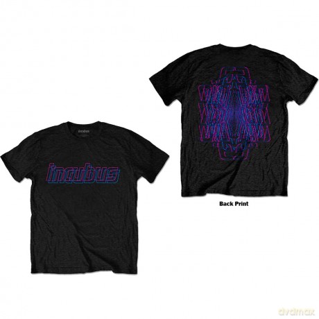 Incubus: Unisex T-Shirt: Trippy Neon (Black) (Back Print) (Small)