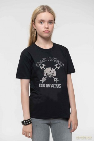 Iron Maiden: Kids T-Shirt: Beware (Black) (Glitter Print) (7-8 Years)