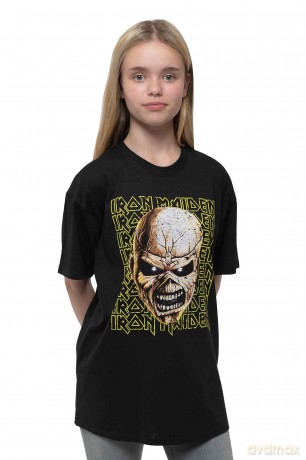 Iron Maiden: Kids T-Shirt: Big Trooper Head (Black) (12-13 Years)