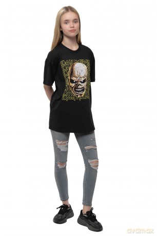 Iron Maiden: Kids T-Shirt: Big Trooper Head (Black) (12-13 Years)