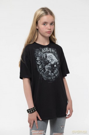 Iron Maiden: Kids T-Shirt: Number Of The Beast (Black) (12-13 Years)