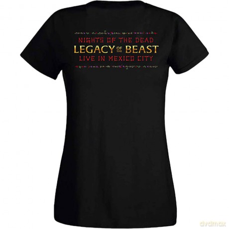 Iron Maiden: Ladies T-Shirt: Legacy of the Beast Live Album Skulls (Black) (Back Print) (XX-Large)