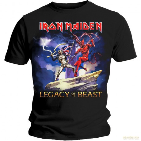 Iron Maiden: Men's Tee: Legacy Beast Fight with Back Printing (Medium)