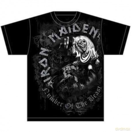 Iron Maiden: Men's Tee: Number of the Beast Grey Tone (Small)