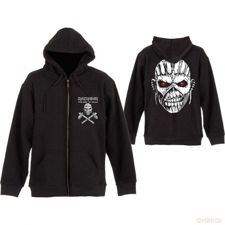 Iron Maiden: Men's Zipped Hoodie: Eddie Axe with Back Printing (Medium)