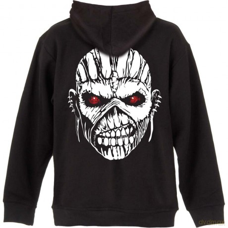 Iron Maiden: Men's Zipped Hoodie: Eddie Axe with Back Printing (Small)