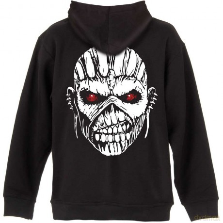Iron Maiden: Men's Zipped Hoodie: Eddie Axe with Back Printing (X-Large)