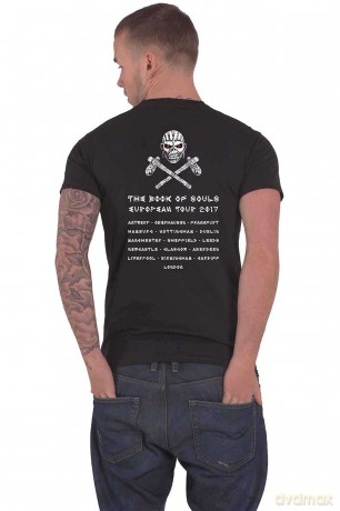 Iron Maiden: Mens Tee: Axe Eddie Book of Souls European Tour (Version 2) (Large)