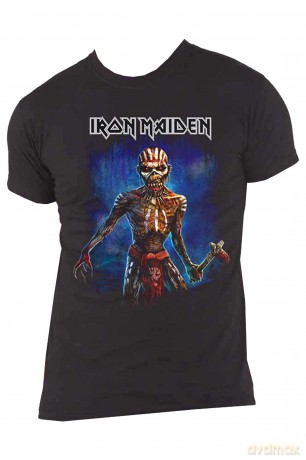 Iron Maiden: Mens Tee: Axe Eddie Book of Souls European Tour (Version 2) (Large)